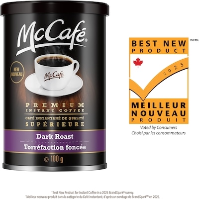 McCafé Café instantané de qualité supérieure torréfaction foncée 100 g, 11,99 $/100g