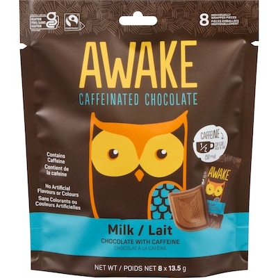 Awake Chocolat à la caféine lait 108 g, 6,94 $/100g