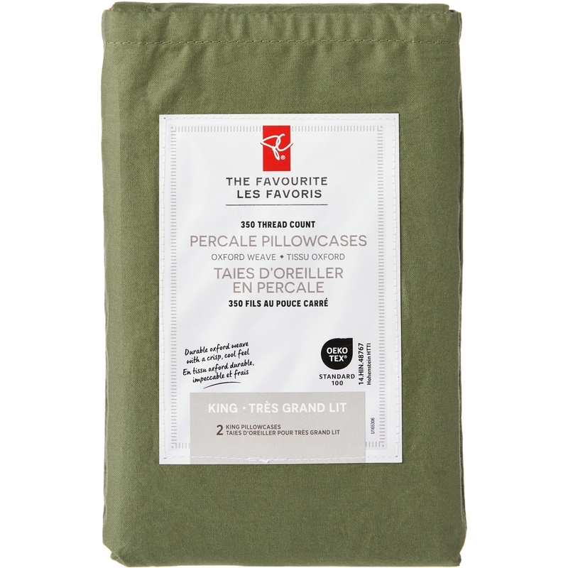 King Percale Pillowcases 2 Piece Set