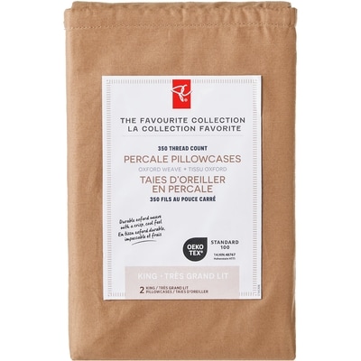 President's Choice King Percale Pillowcases 2 Piece Set - Hazelnut 1 ea, $15.00/1ea