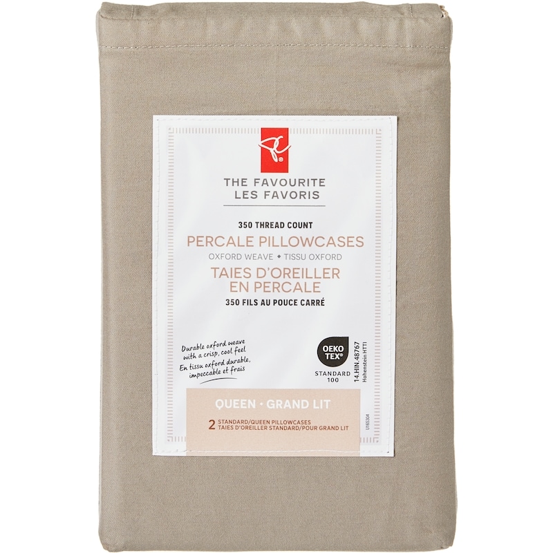 Queen Percale Pillowcases 2 Piece Set