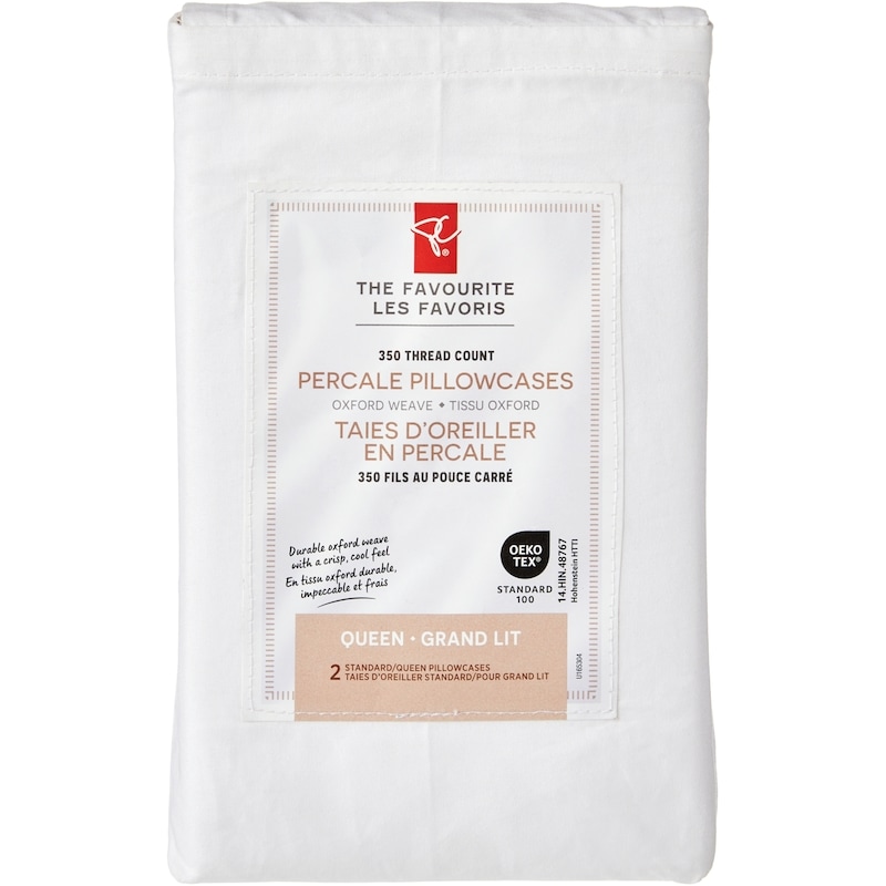 Queen Percale Pillowcases 2 Piece Set