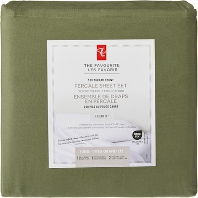 President's Choice King Percale Cotton Sheet 4 Piece Set 1 ea, $80.00/1ea