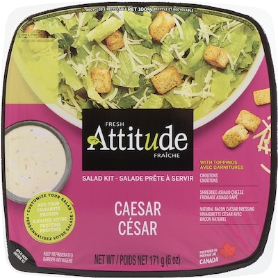 Attitude Fraîche Salade prête à servir césar avec garnitures 171 g, 4,09 $/100g