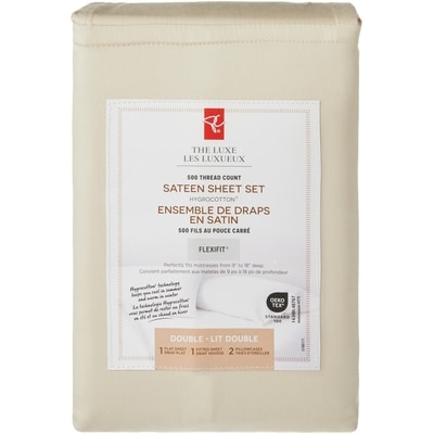 le Choix du Président Ensemble de draps 4 pièces en satin HygrocottonMD pour lit double 1 ea, 70,00 $/1ch