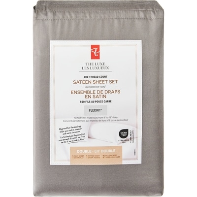 President's Choice Double Sateen Hygrocotton® Sheet 4 Piece Set - Charcoal 1 ea, $70.00/1ea