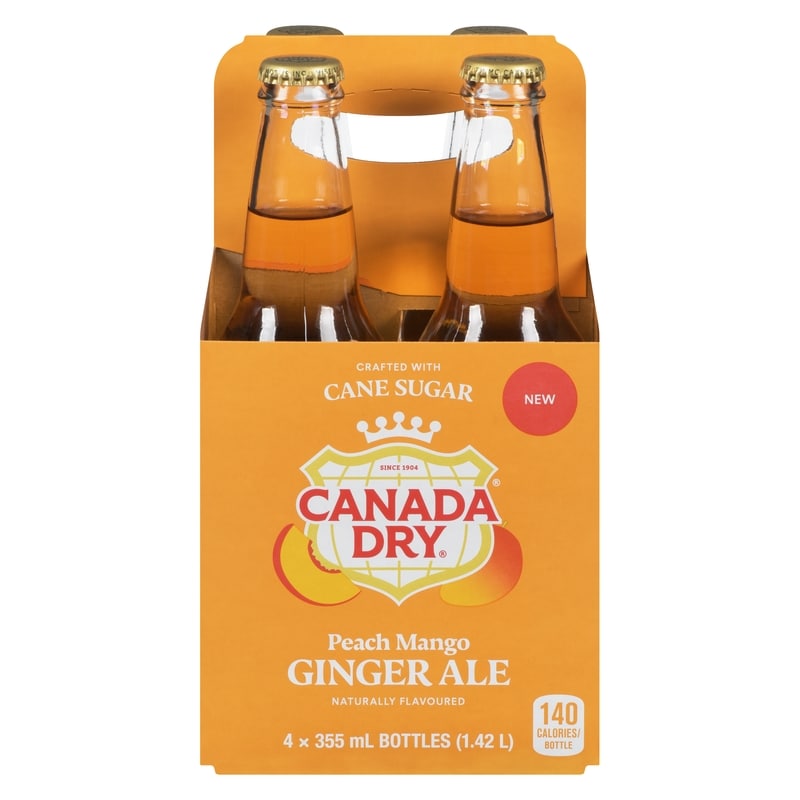Canada Dry Peach Mango Ginger Ale - 4x355.0 ml | Zehrs