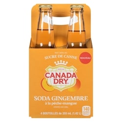 Canada Dry Soda gingembre à la pêche-mangue 4x355.0 ml, 0,70 $/100ml
