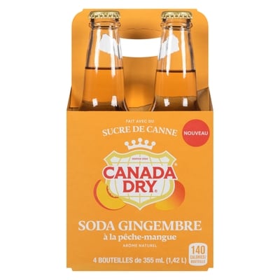Canada Dry Soda gingembre à la pêche-mangue 4x355.0 ml, 0,63 $/100ml