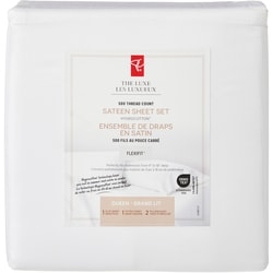 le Choix du Président Ensemble de draps 4 pièces en satin HygrocottonMD pour grand lit – blanc 1 ea, 60,00 $/1ch