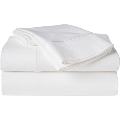 Ensemble de draps 4 pièces en satin HygrocottonMD pour grand lit – blanc