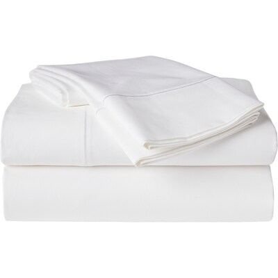 Ensemble de draps 4 pièces en satin HygrocottonMD pour grand lit – blanc