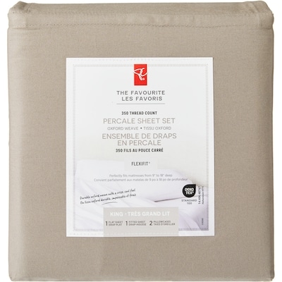 President's Choice King Percale Cotton Sheet 4 Piece Set 1 ea, $80.00/1ea