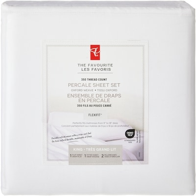 President's Choice King Percale Cotton Sheet 4 Piece Set 1 ea, $80.00/1ea