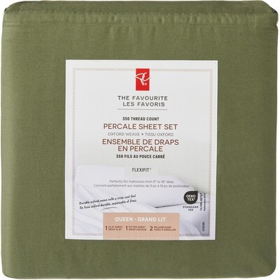 le Choix du Président Ensemble de draps 4 pièces en percale de coton pour grand lit 1 ea, 70,00 $/1ch