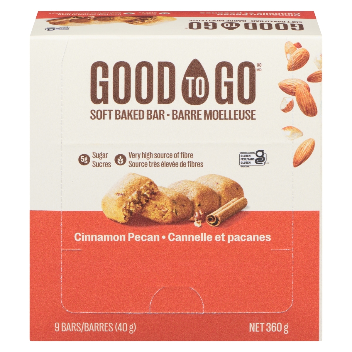 Good to Go Soft Baked Bar Cinnamon Pecan (Case) 9x40.0 g, $6.53/100g