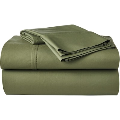 Ensemble de draps 4&nbsp;pièces en percale de coton pour lit double