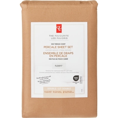 le Choix du Président Ensemble de draps 4 pièces en percale de coton pour lit double 1 ea, 60,00 $/1ch