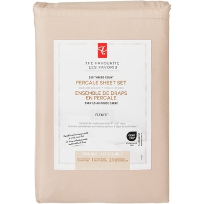 President's Choice Double Percale Cotton Sheet 4 Piece Set 1 ea, $60.00/1ea