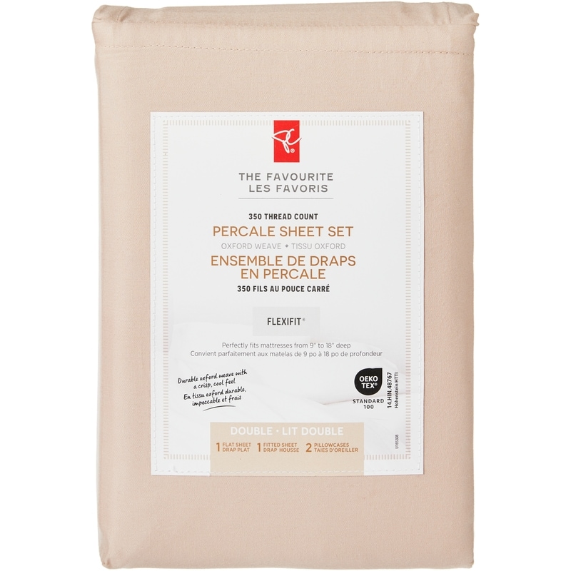 Double Percale Cotton Sheet 4 Piece Set