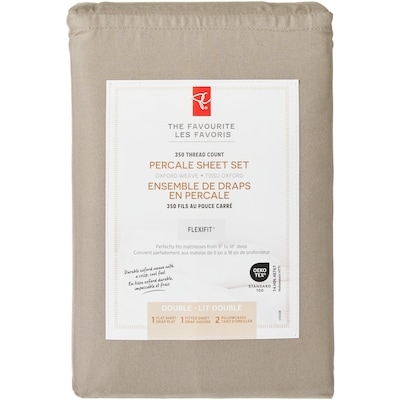 President's Choice Double Percale Cotton Sheet 4 Piece Set 1 ea, $60.00/1ea