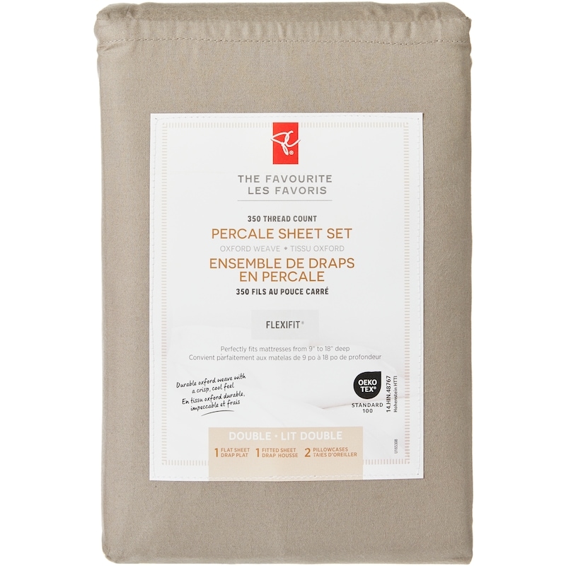 Double Percale Cotton Sheet 4 Piece Set