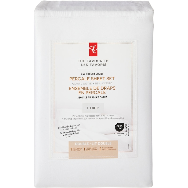 Double Percale Cotton Sheet 4 Piece Set