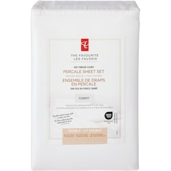 le Choix du Président Ensemble de draps 4 pièces en percale de coton pour lit double 1 ea, 60,00 $/1ch
