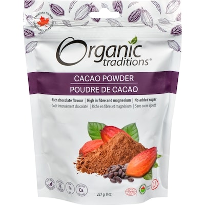 Organic Traditions Poudre de cacao 227 g, 6,16 $/100g