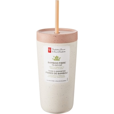 President's Choice Bamboo Fibre To Go Cup - Terracotta Pink 1 ea, $12.00/1ea
