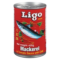 Ligo Mackerel In Tomato Sauce With Chili 425 g, $1.88/100g