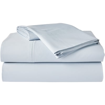 Ensemble de draps 4 pièces en satin HygrocottonMD pour grand lit – bleu ciel