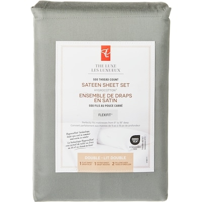 le Choix du Président Ensemble de draps 4 pièces en satin HygrocottonMD pour lit double 1 ea, 70,00 $/1ch