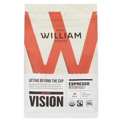 Cafe William Spartivento Beans Blend Vision Espresso Medium Roast 340 g, $4.41/100g