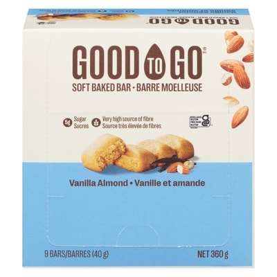 Good to Go Barre Vanille Amande (Étui) 9x40.0 g, 6,39 $/100g