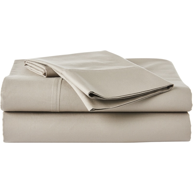 Twin Percale Cotton Sheet 3 Piece Set - Fog