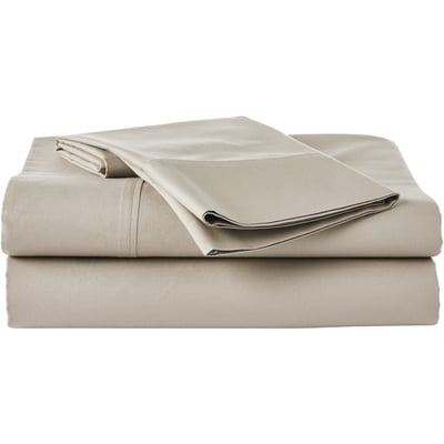 Ensemble de draps 3 pièces en percale de coton pour lit simple – brume