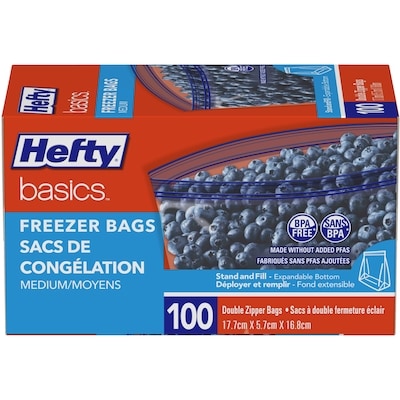 Hefty Freezer Medium Bags 100 ea, $0.12/1ea