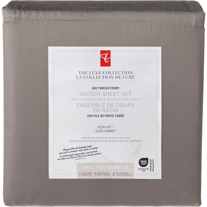 King Sateen Hygrocotton® Sheet 4 Piece Set - Charcoal