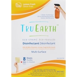 Tru Earth Désinfectant nettoyant multi-usages éco-feuilles désinfectant citron frais 8 ea, 1,44 $/1ch
