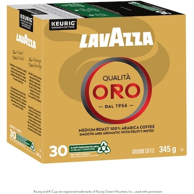 Lavazza Qualità Oro, Medium Roast, K-Cup Coffee Pods, 30 Count 345 g, $10.72/100g