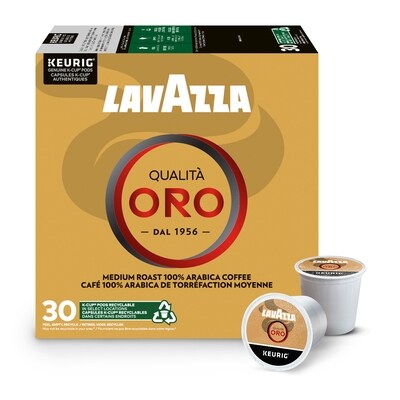 Lavazza Capsules K-Cup de café Qualità Oro, torréfaction moyenne,  30 unités 345 g, 10,72 $/100g