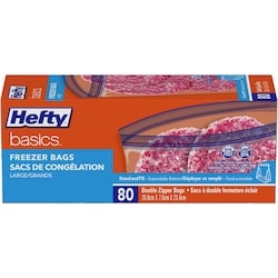 Hefty Freezer Large Bags 80 ea, $0.15/1ea