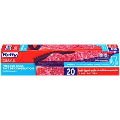 Hefty Freezer Large Bags 20 ea, $0.25/1ea