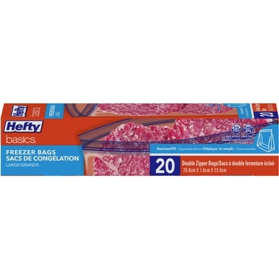 Hefty Sacs de congélation format grand  20 ea, 0,21 $/1ch