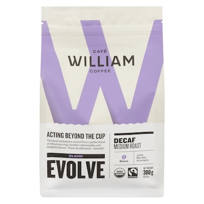 Cafe William Spartivento Beans Blend Evolve Decaf Medium Roast 300 g, $5.00/100g