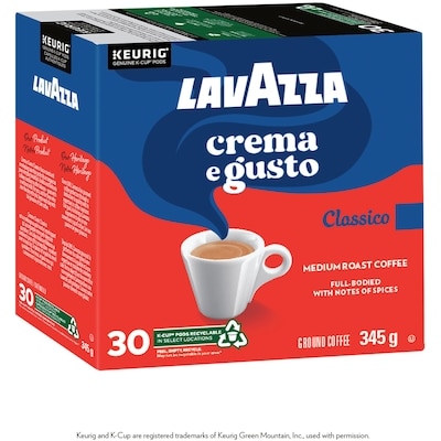 Lavazza Crema e Gusto, Medium Roast, K-Cup Coffee Pods, 30 Count 345 g, $10.72/100g