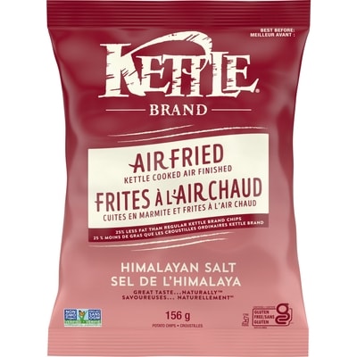 Kettle Potato Chips, Air Fried Himalayan Salt Kettle Chips 156 g, $2.24/100g