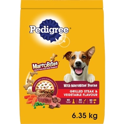 Pedigree Marrobites Adult Dry Dog Food Grilled Steak & Vegetable Flavour 6.41 kg, $0.37/100g