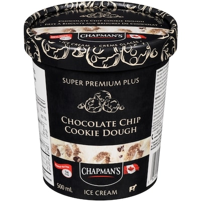 Chapmans Super Premium Plus Ice Cream Chocolate Chip Cookie Dough 500 ml, $0.90/100ml